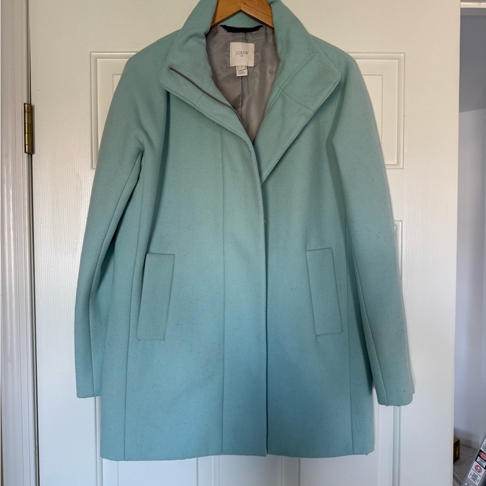 J. Crew Women's Soft Blue Pea Coat